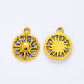 Round Openwork Sun Metal Charms in Six Finish Colors view 8