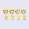 Heart Bow Key Metal Charm in 7 Distinct Finishes for Jewelry Making view 9