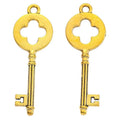 Quatrefoil Bow Key Charm In 6 Metal Finishes For Jewelry Making view 9