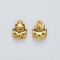 Lucky Cat Charm With Coin Details Metal Jewelry Making Pieces view 8