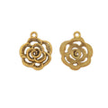 Openwork Rose Flower Charm in Five Metal Finishes for Jewelry view 8