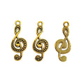 Dotted Treble Clef Metal Charm in 5 Finishes for Jewelry Making view 8