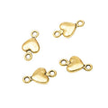 Polished Heart Connector Charm In 6 Metal Finishes For Jewelry Making view 8