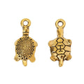 Patterned Turtle Metal Charm Pendant in Three Finishes view 7