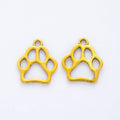 Open Paw Print Metal Pendant Charms in 8 Distinct Finishes view 10