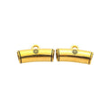 Sun Motif Curved Three Way Bail Bead in Textured Metal for Jewelry Making view 8
