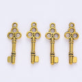 Ornate Key Charm Three-Circle Metal Pendant in Nine Finishes view 10