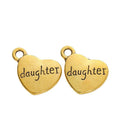 Daughter Engraved Heart Metal Charm in 3 Finishes for Jewelry Making view 7