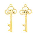 Ornate Skeleton Key Metal Charm in 10 Finishes for Jewelry Making view 11