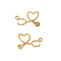Heart Stethoscope Metal Charms in Four Antique Finishes view 7