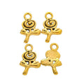 Spiral Rose Metal Charm in 7 Pictured Finishes Jewelry view 9