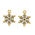 Beaded Tip Snowflake Charms in Four Vintage Metal Finishes view 7