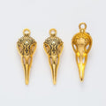 Ornate Bird Skull Charm in Six Vintage Metal Finishes view 10