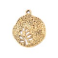 Textured Round Tree Charms In Four Finishes For Jewelry Making view 8