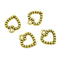 Beaded Open Heart Metal Charms in 5 Pictured Finishes view 8