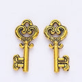 Scrollwork Heart Key Charms in Six Metal Finishes for Jewelry Making view 8