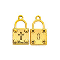 Bronze Gold and Silver Love Lock Charms with Cross Detail view 8