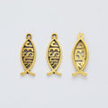 Openwork Fish Charm In 3 Metal Finishes For Jewelry Making view 7