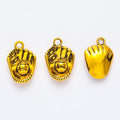 Vintage Finish Metal Baseball Glove Charms in 7 Style Options view 9