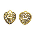 Vintage Filigree Heart Link in 7 Finishes for DIY Jewelry Making view 8