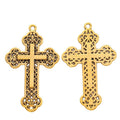 Ornate Double Sided Cross Charm Pendants in Three Finishes view 7