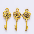Rose Key Charm in 7 Metal Finishes for Jewelry Making view 8