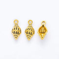 Textured Conch Shell Charm Metal Jewelry Making Pieces view 9