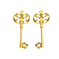 Ornate Heart Bow Key Metal Charms in 6 Pictured Finishes view 9