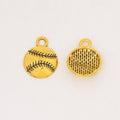 Detailed Baseball Charm Pendants in 7 Metal Finish Options view 8