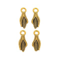 Corn Cob Metal Charm in Textured Metal for Jewelry Making view 5