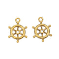 Classic Ship Wheel Metal Charms in Five Metallic Finishes view 9