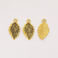 Dotted Leaf Metal Charm in Five Antique and Bright Finishes view 8
