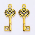 Ornate Skeleton Key Charm Metal Jewelry Making Component view 8