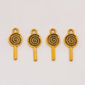 Spiral Lollipop Charm In 6 Metal Finishes For Jewelry Making view 8