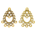 Ornate Teardrop Multi Loop Connector In Assorted Metal Finishes For Jewelry Crafts view 8