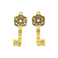 Floral Bow Skeleton Key Charm in Multiple Metal Finishes for Jewelry Making view 10