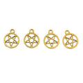 Circle and Star Cutout Metal Charm Pendants in 7 Finishes view 10