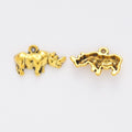 Three-Dimensional Rhinoceros Metal Charm in Four Finishes view 8