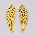 Long Feathered Wing Charm Pendants in Eight Finishes view 9