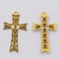 Skull Inset Cross Charm in Multiple Metal Finishes for Jewelry Making view 7
