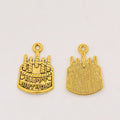 Happy Birthday Cake Charm Pendants in Six Finishes view 8