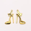 Bow High Heel Shoe Metal Charms in Four Finishes for Jewelry Making view 8