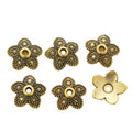 Rounded Flower Bead Caps in Four Metallic Finishes view 7