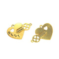Best Friends Heart And Key Metal Charm in 4 Finishes view 7
