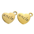 Uncle Engraved Heart Metal Charm in 3 Finishes for Jewelry Making view 7