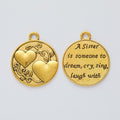 Sister Heart Disc Metal Charm Pendant in 4 Finishes for DIY Jewelry view 8
