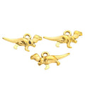 Small Running Dinosaur Charm Metal Jewelry Making Pieces view 6