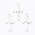 Trefoil Tip Cross Metal Pendant Charms in 6 Distinct Finishes view 6