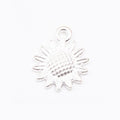 Textured Sunflower Metal Charm Pendants in Six Finishes view 6