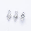 Textured Conch Shell Charm Metal Jewelry Making Pieces view 6